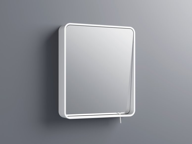 Tilting mirror in the colour white